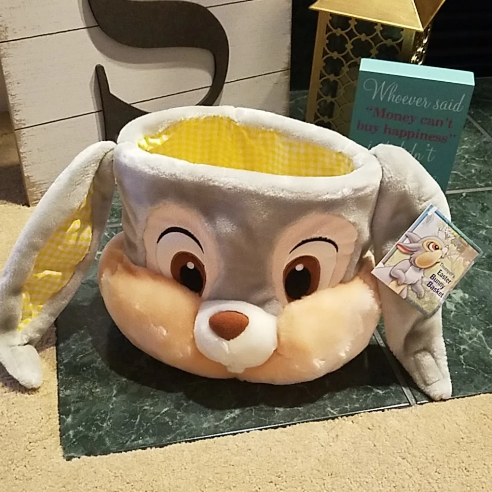 Disney Thumper's Easter Bunny Basket New Bambi Rabbit Plush